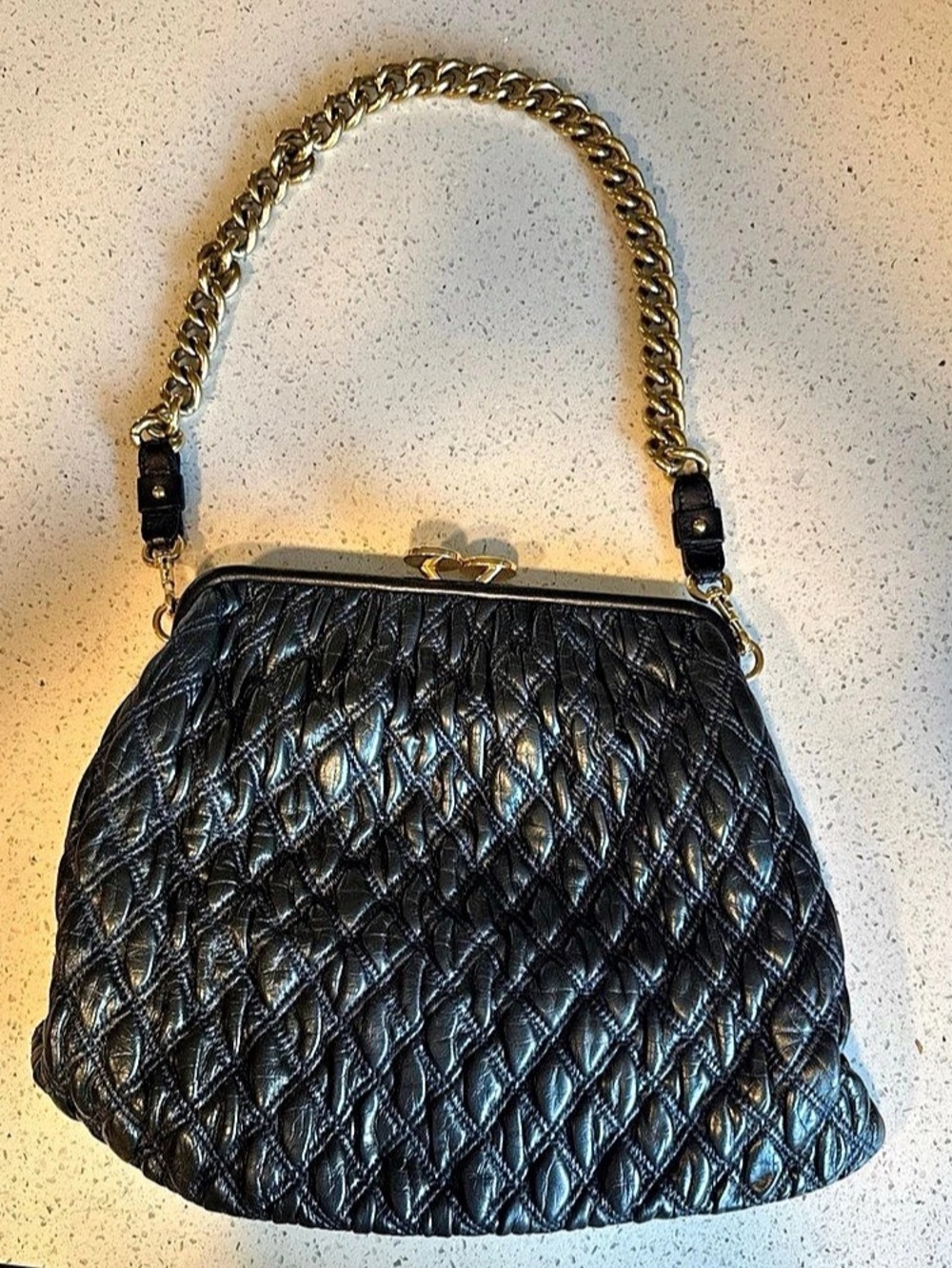Marc Jacobs Stam Bag Quilted Shoulder Bag in Black